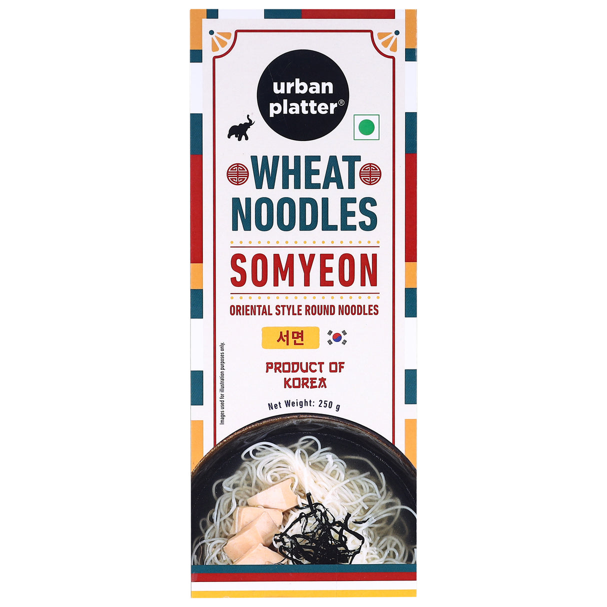 Urban Platter Authentic Korean Wheat Noodles Combo - Kalguksu, Jungmyeon, Somyeon 750g [250g each, Chewy texture, Oriental Style, Product of Korea]