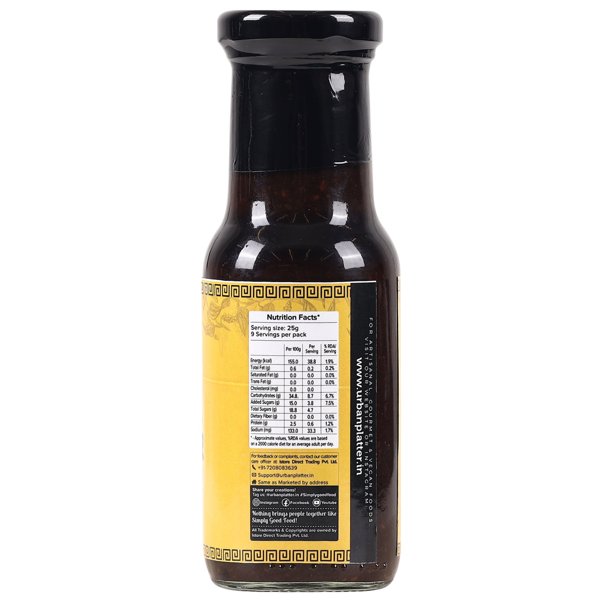 Urban Platter Black Pepper Sauce, 225g [Great for Stir Fry, Asian Savoury Robust Taste]