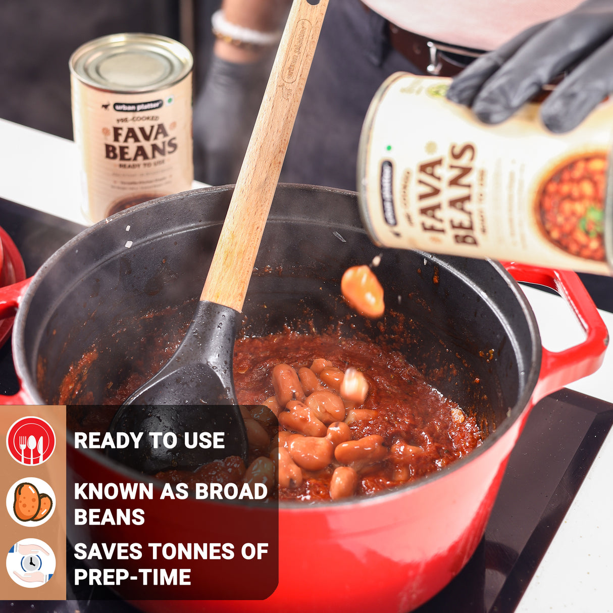 Urban Platter Canned Fava Beans, 400g (Ready to use, Cooked Fava Beans, Broad Beans, Middle Eastern Staple, Foul Medammas)