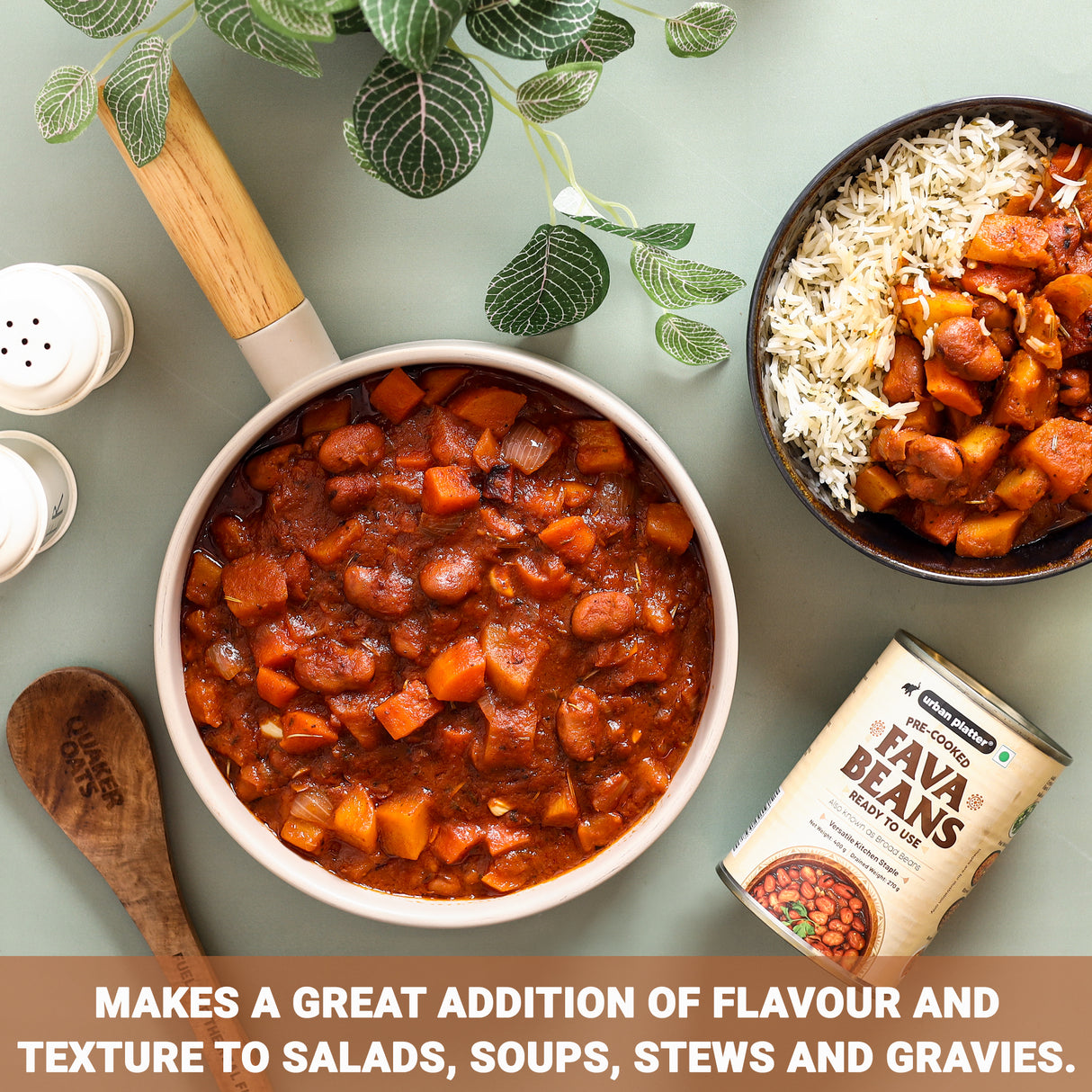 Urban Platter Canned Fava Beans, 400g (Ready to use, Cooked Fava Beans, Broad Beans, Middle Eastern Staple, Foul Medammas)