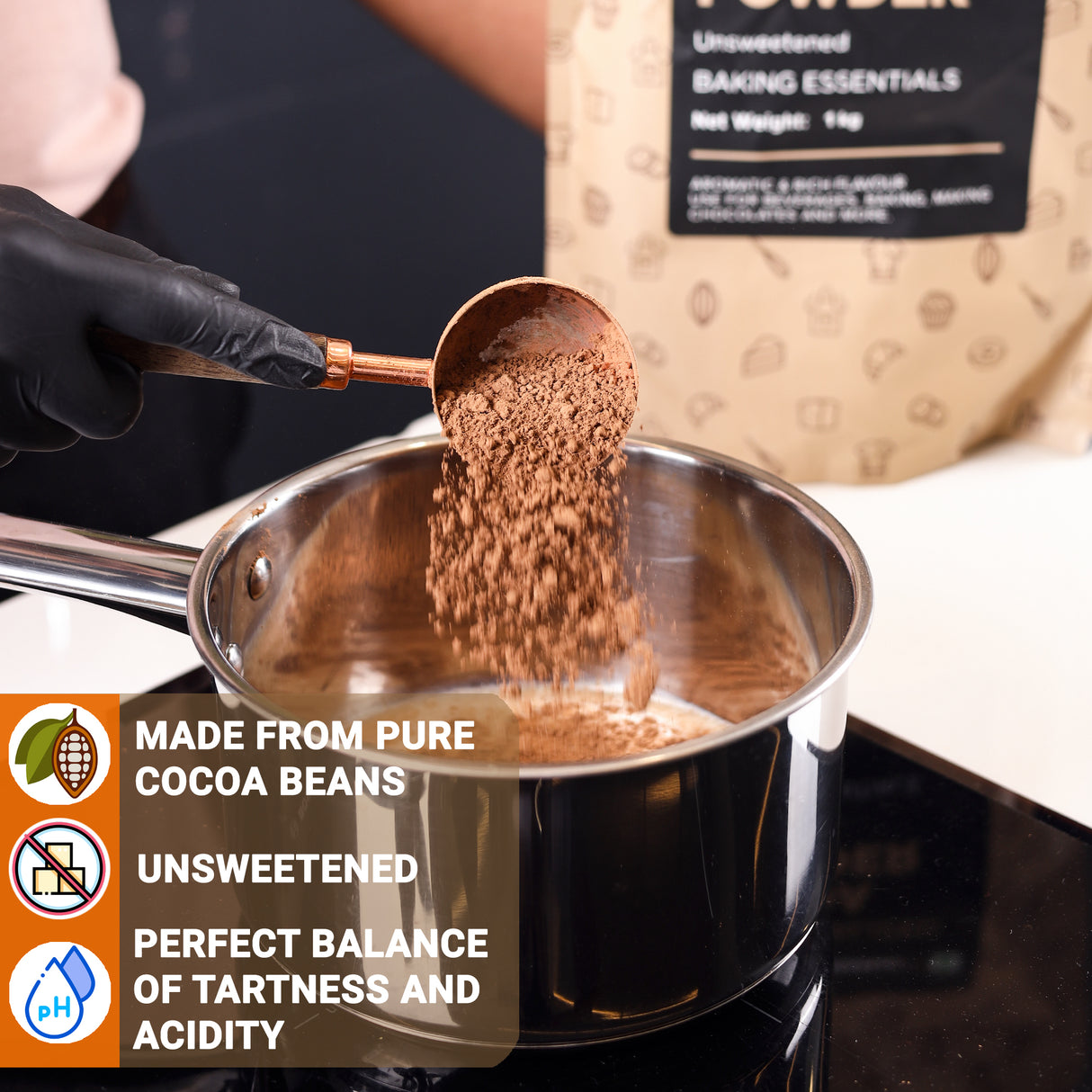 Urban Platter Natural Unsweetened Non Alkalized Cocoa Powder, 1Kg