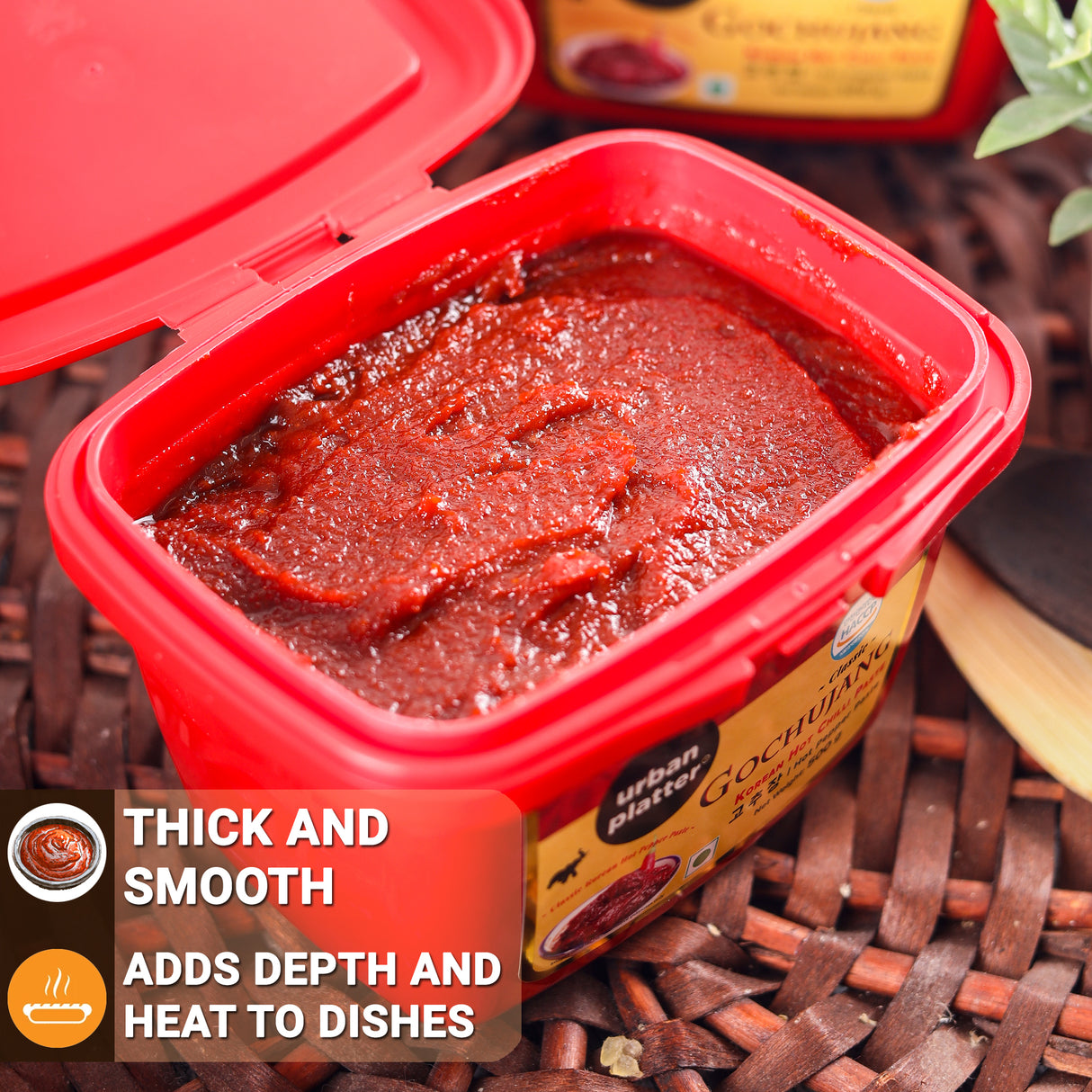 Urban Platter Classic Korean Gochujang, 500g (Plant-Based Fermented Hot Chilli Paste | Unique Umami Flavour | Essential for Korean Cooking)