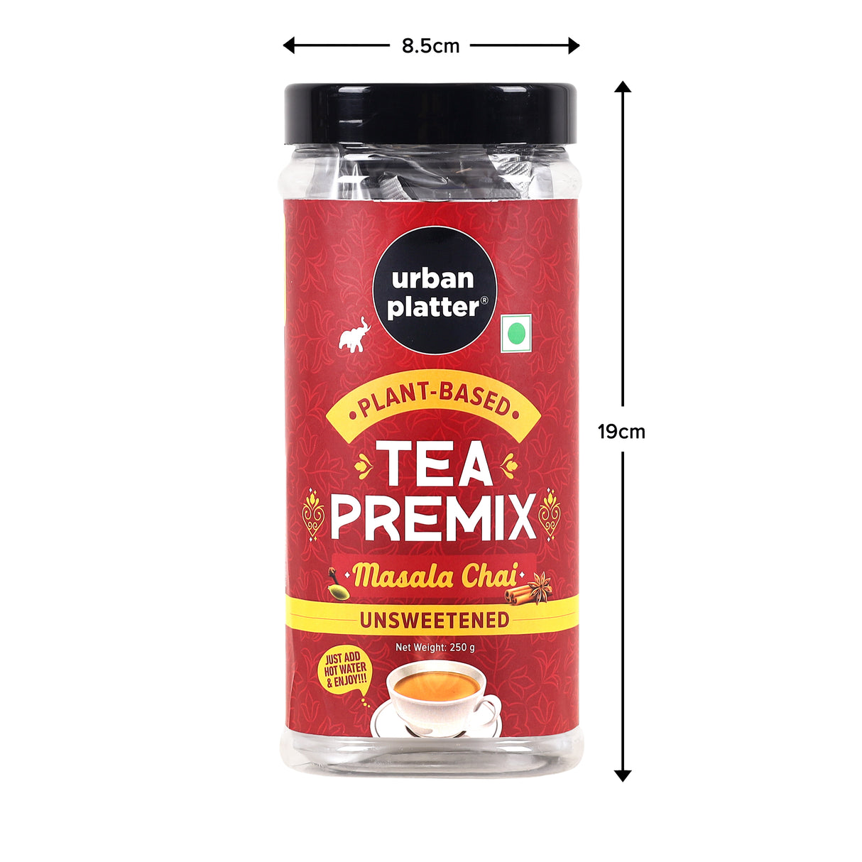 Urban Platter Unsweetened Tea Premix, Masala Chai, 250g / 8.8oz [Just Add Water, No Sugar, Masala Tea, Dairy-Free Instant Tea]