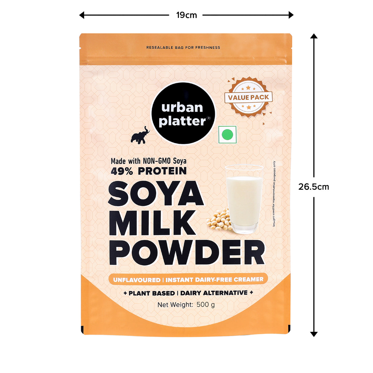 Urban Platter Soy Milk Powder, (Dairy-Free Creamer | Instant | High-Protein | Unflavoured | Unsweetened)