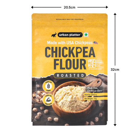 USA Roasted Chickpeas Flour, 1Kg (Besan, High in Fiber & Protein, Ideal for Baking, Gluten-free)
