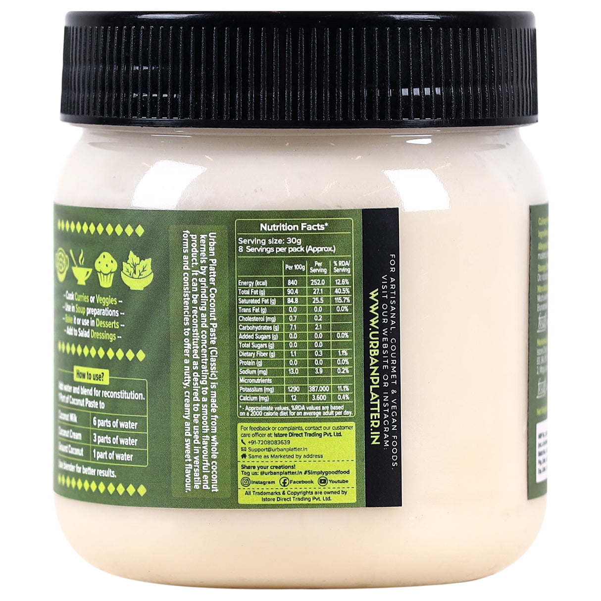 Urban Platter Classic White Coconut Paste, (Ready to Eat | Unroasted)