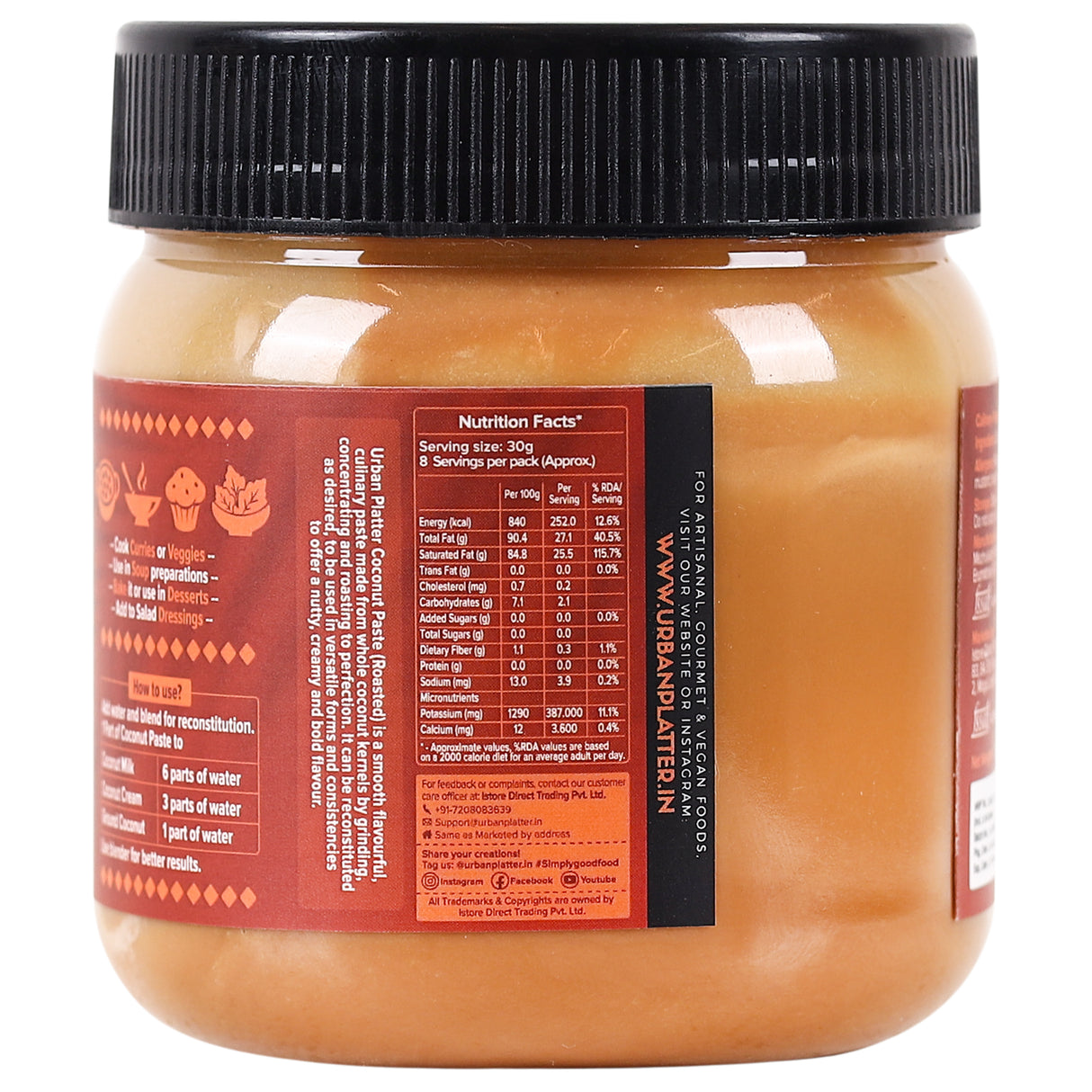 Urban Platter Roasted Brown Coconut Paste (Ready to Eat)