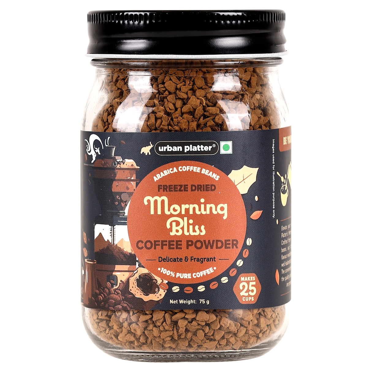 Urban Platter Freeze Dried Morning Bliss Instant Coffee Powder, 75g (100%  Pure Arabica Coffee Beans | Makes 25 cups)