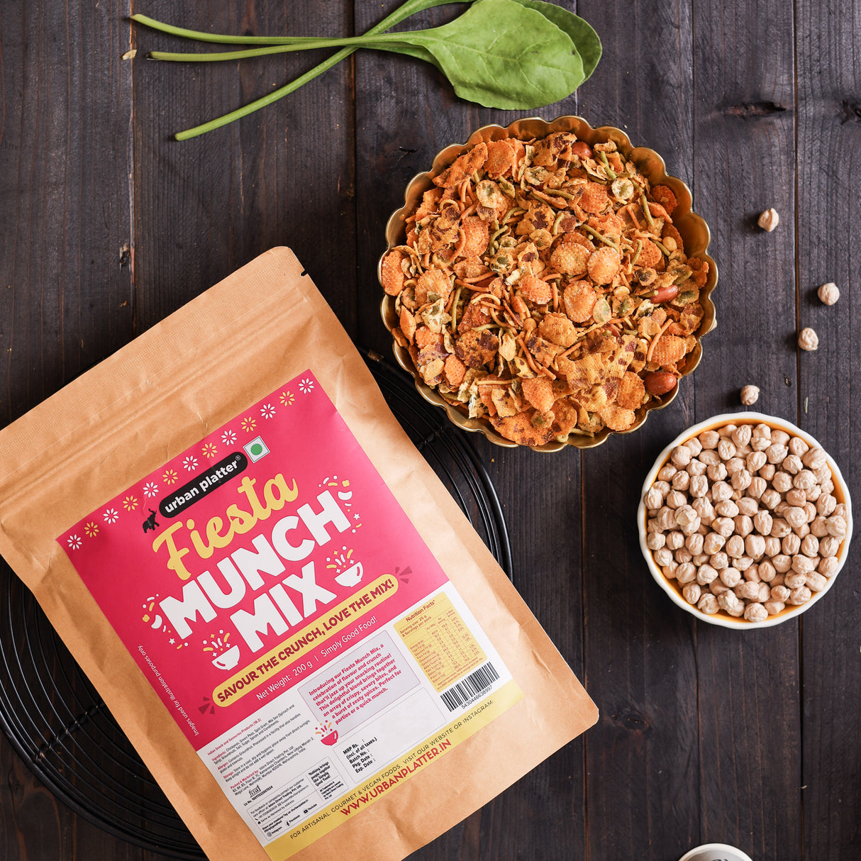 Urban Platter Fiesta Munch Mix, 200g (Healthy Snacking | Namkeen | Power of Pulses)