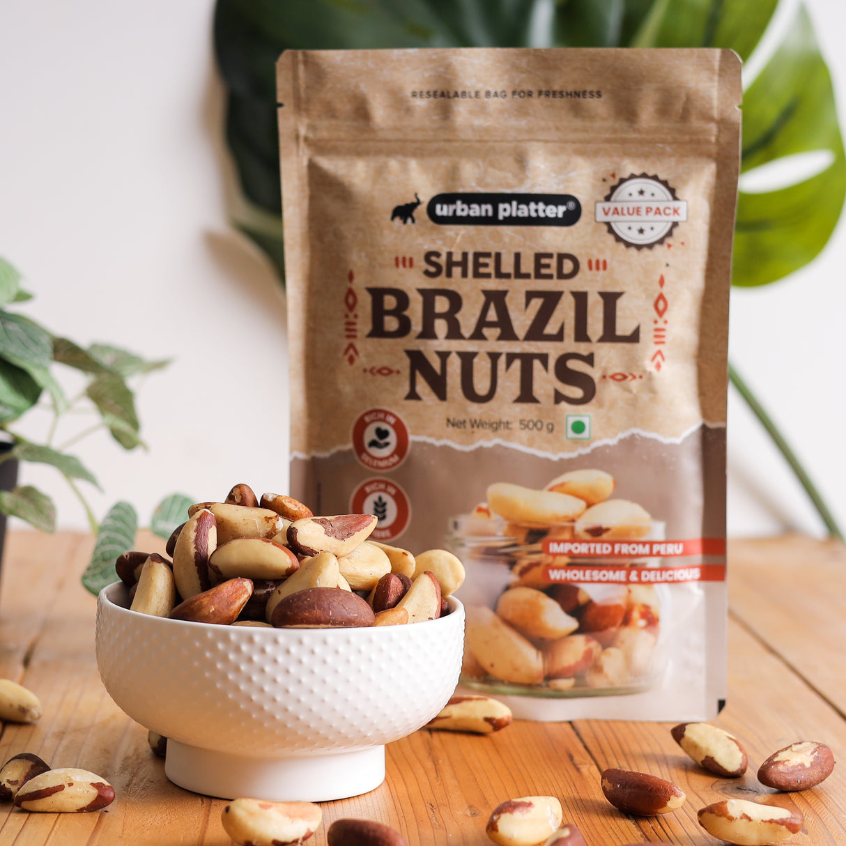 Urban Platter Brazil Nuts, (Rich in Selenium | Superfood | Have 1 Daily | Product of Peru)