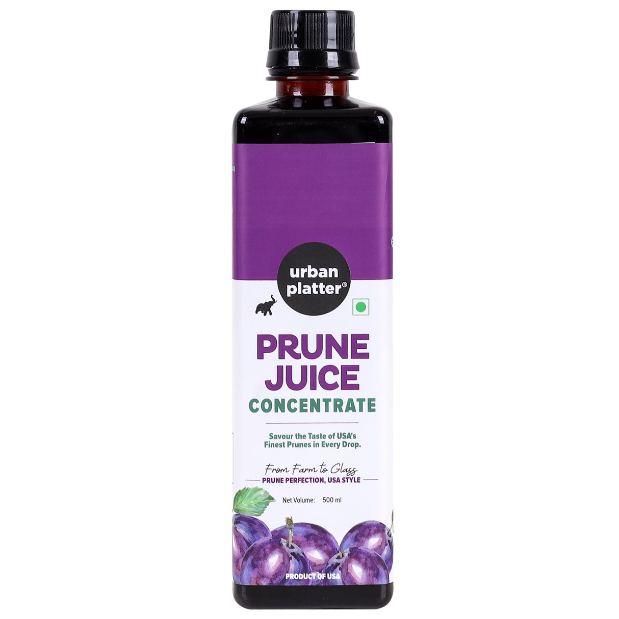 Urban Platter Prune Juice Concentrate, 500ml (Product of USA | Finest Prunes in Every Drop, High in Dietary Fiber)