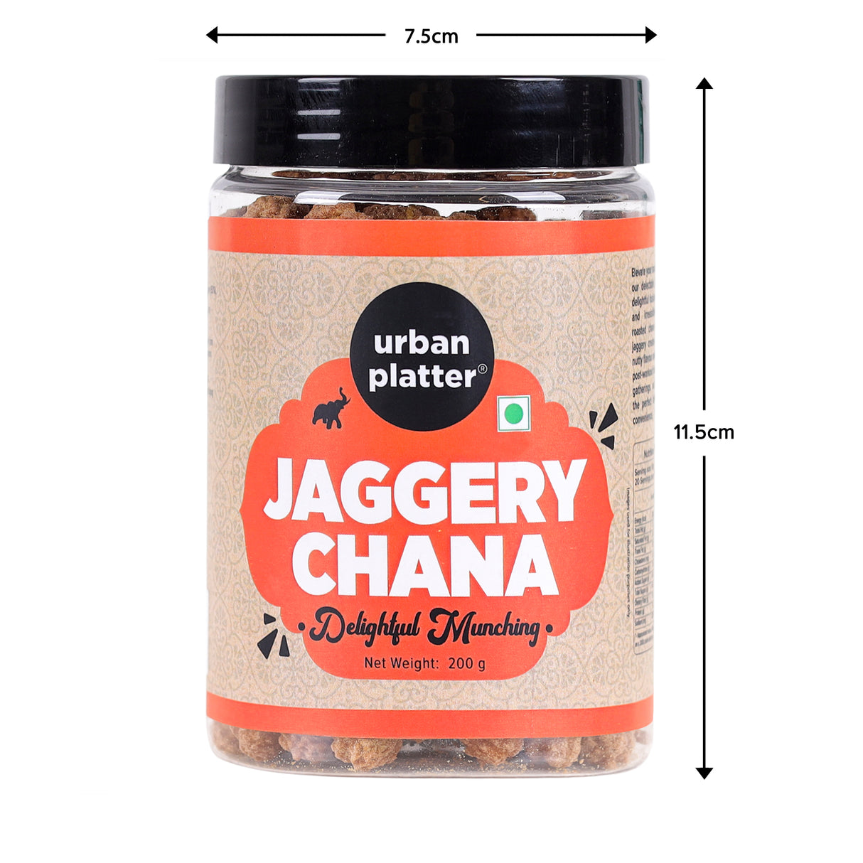 Urban Platter Jaggery Chana, 200g [Gur Chana, Deliciously Roasted Chana Coated in Jaggery]