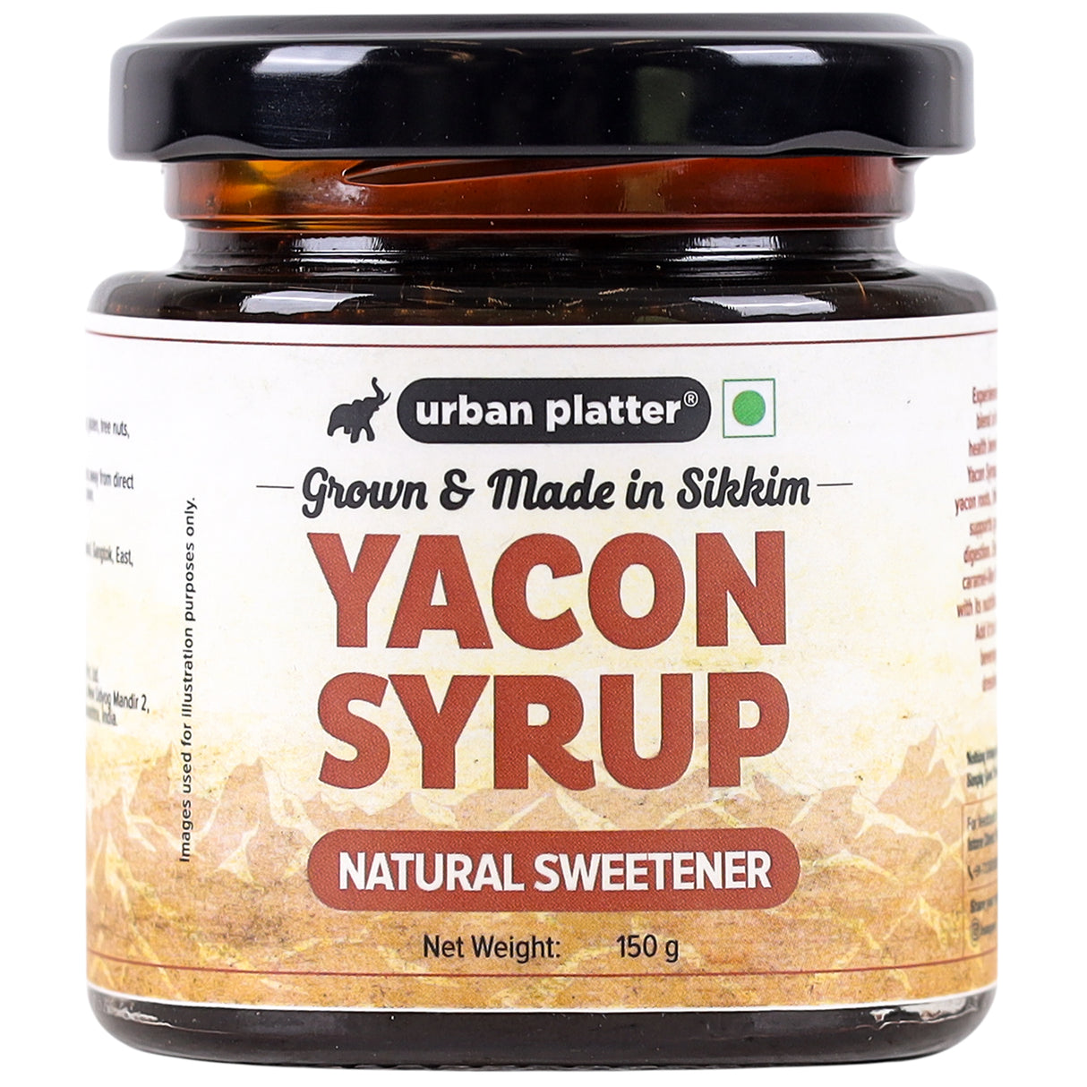 Urban Platter Yacon Syrup, 150g (100% Natural Sweetener | Made in Sikkim | Low Glycemic Index* | Prebiotic | Sugar Substitute )