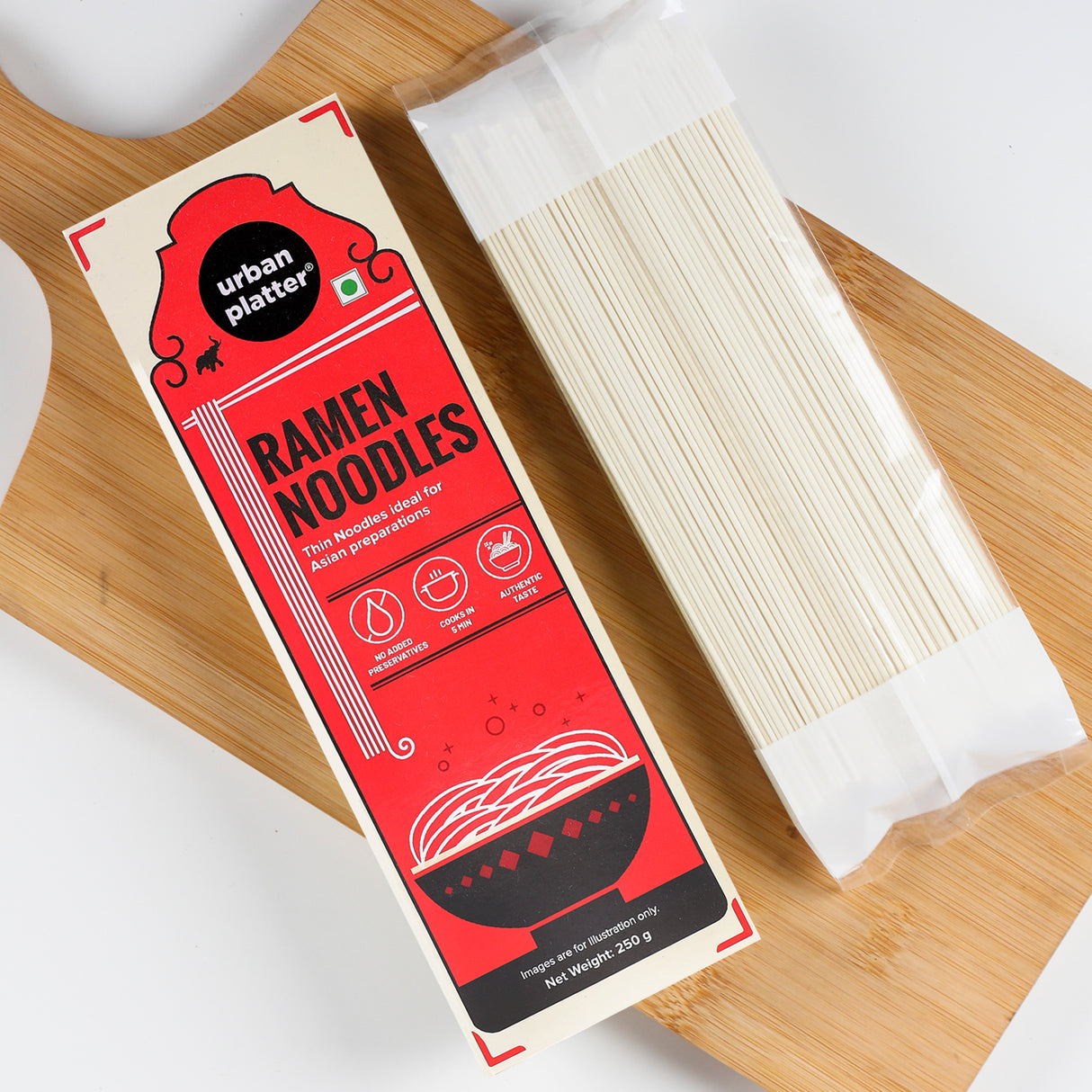 Urban Platter Ramen Noodles, 250g (Ideal for Ramen, No Added Preservatives)