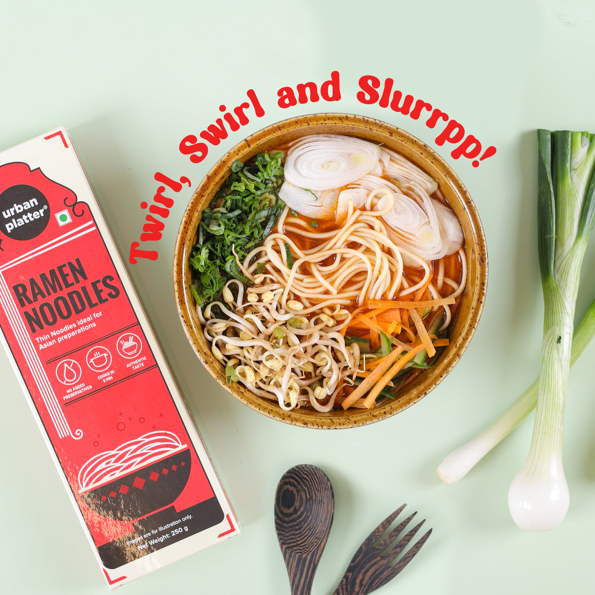 Urban Platter Ramen Noodles, 250g (Ideal for Ramen, No Added Preservatives)