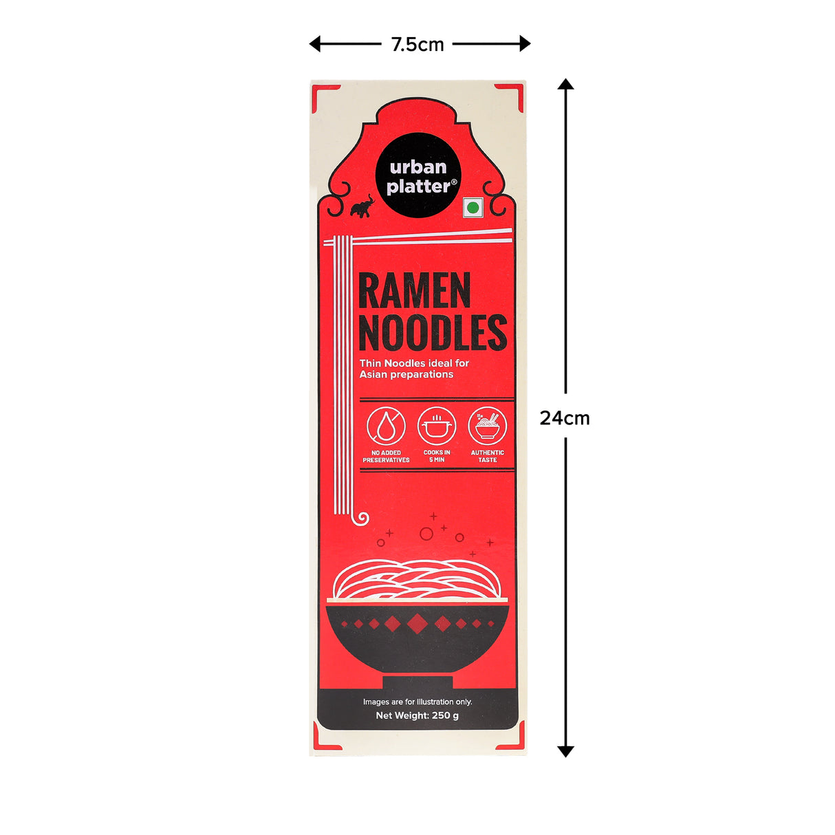 Urban Platter Ramen Noodles, 250g (Ideal for Ramen, No Added Preservatives)