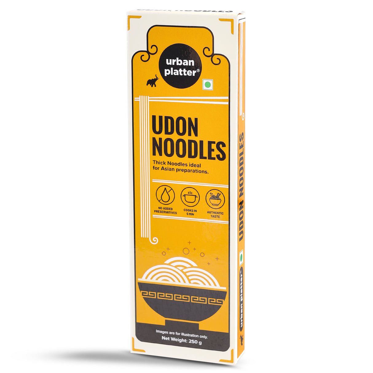 Urban Platter Udon Noodles, 250g (Thick Wheat Noodles, Ideal for Asian Preparations, No Added Preservatives)