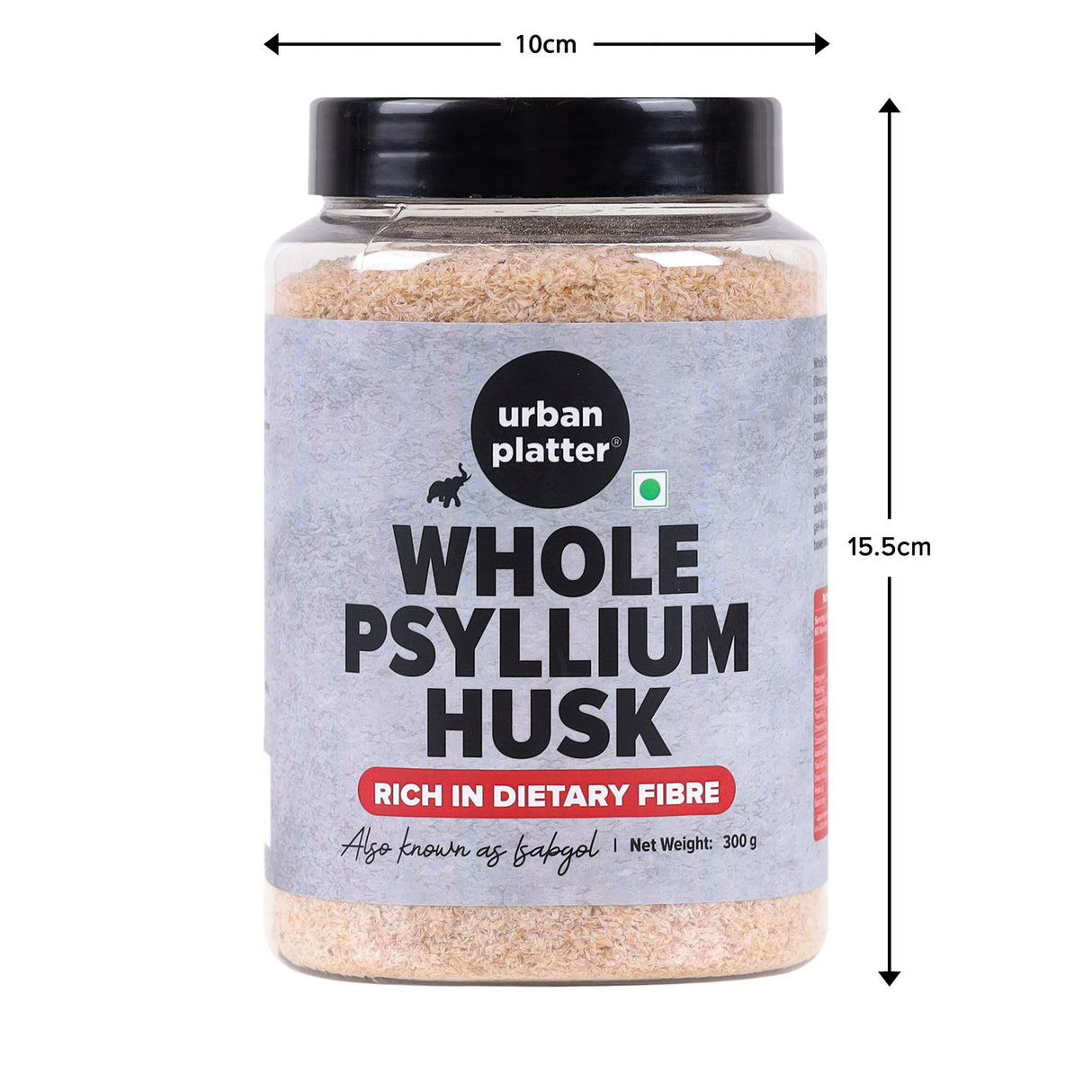 Urban Platter Purgative Whole Husk of Psyllium, 300g [Sat Isabgol]