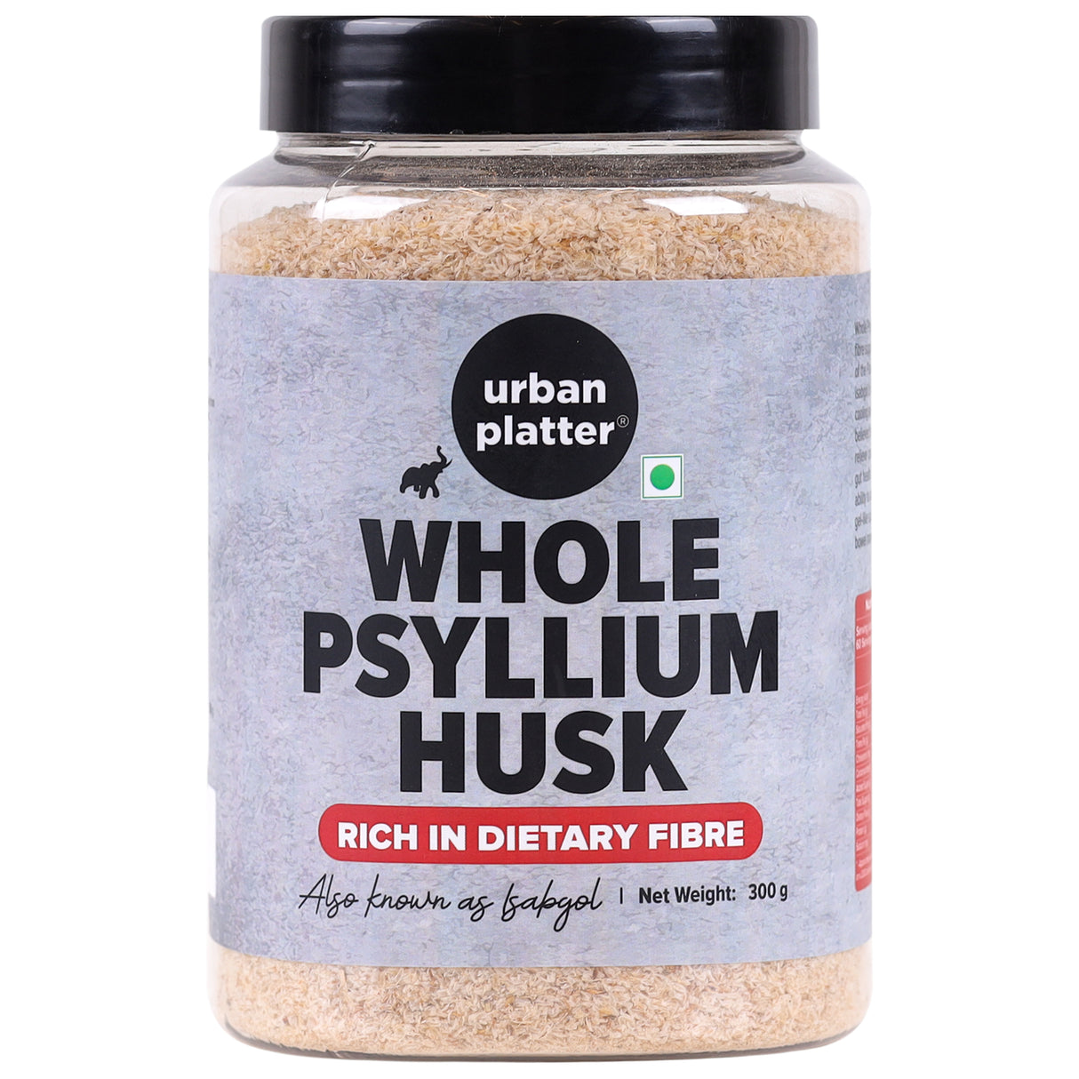 Urban Platter Purgative Whole Husk of Psyllium, 300g [Sat Isabgol]