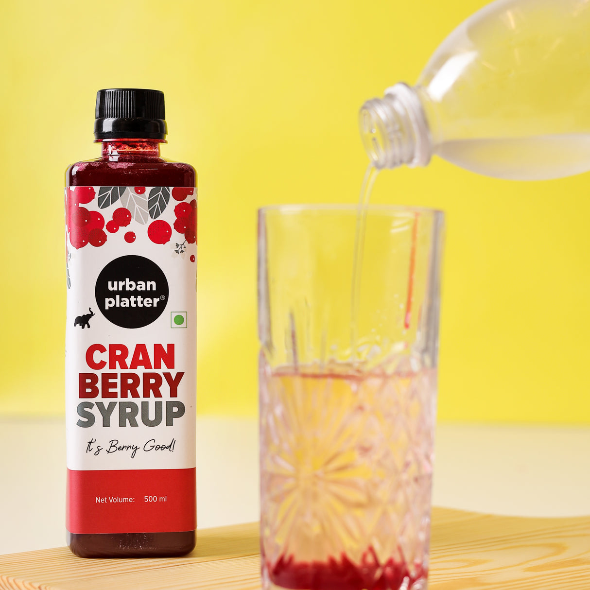 Urban Platter Cranberry Syrup, 500ml [Thick, Made From Real Fruits]