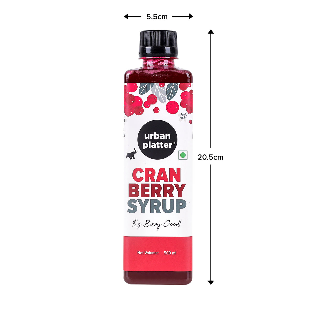 Urban Platter Cranberry Syrup, 500ml [Thick, Made From Real Fruits]