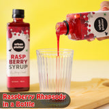 Urban Platter Raspberry Syrup, 500ml (Plant-based, Thick, Made From Real Fruits)