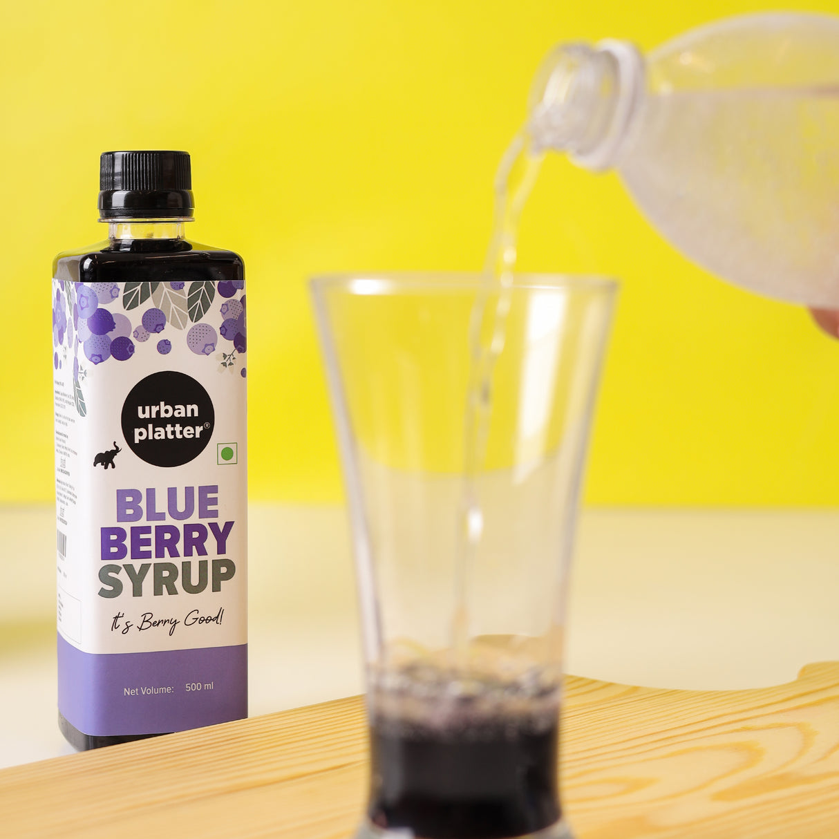 Urban Platter Blueberry Syrup, 500ml / 17fl.oz [Thick, Made From Real Fruits]