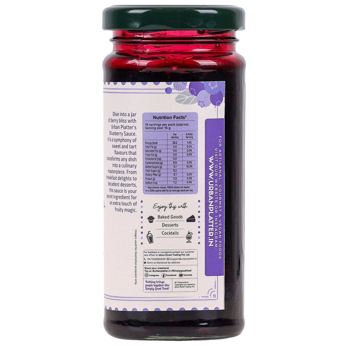 Urban Platter Blueberry Sauce, 250g