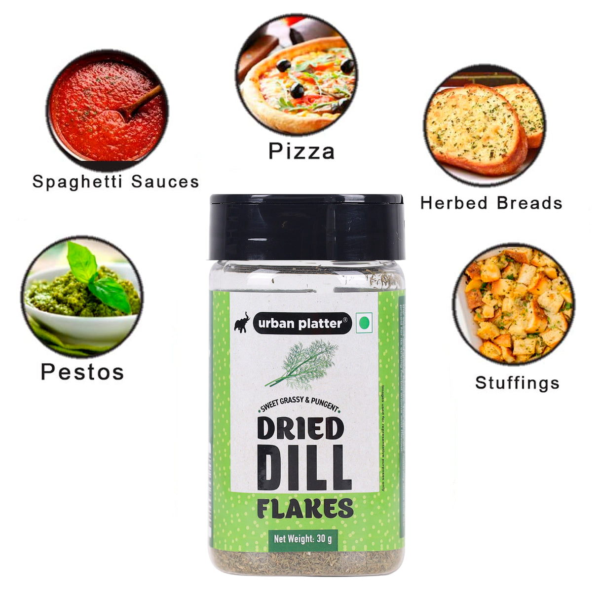 Urban Platter Dried Greek Dill Shaker Jar, 30g / 1.05oz [Superior Flavor]