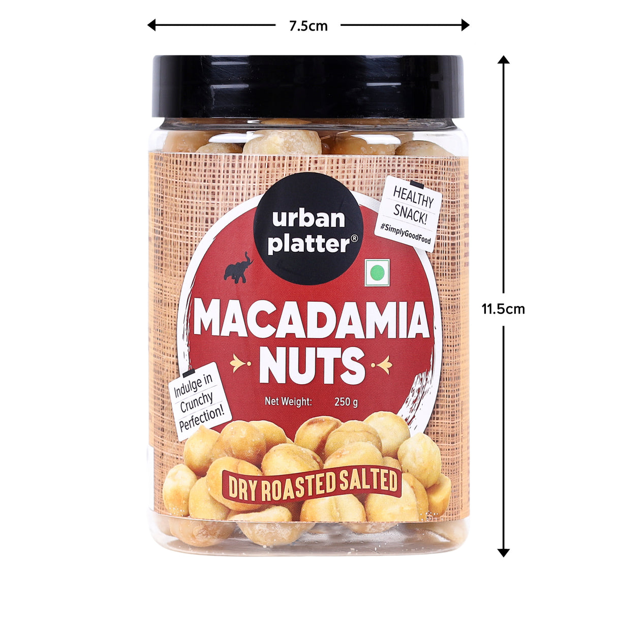 Urban Platter Sea Salt Dry-Roasted Macadamia Nuts, 250g