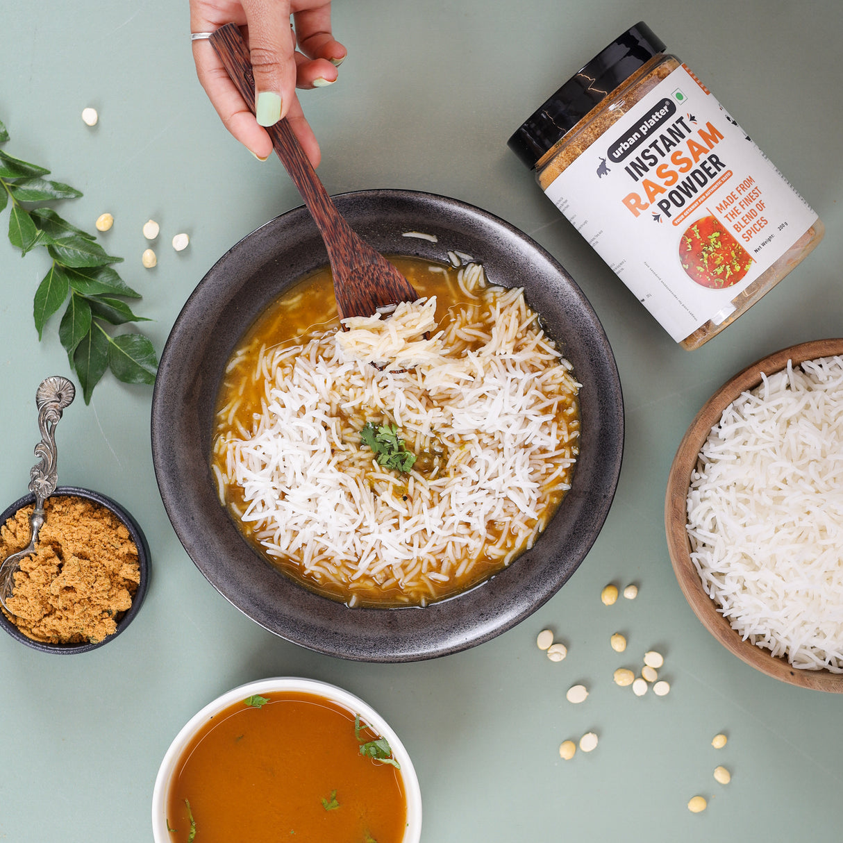 Urban Platter South Indian Style Instant Rassam Powder, 200g / 7oz [Spicy Lentil Soup, Just Add Water & Cook Rasam]