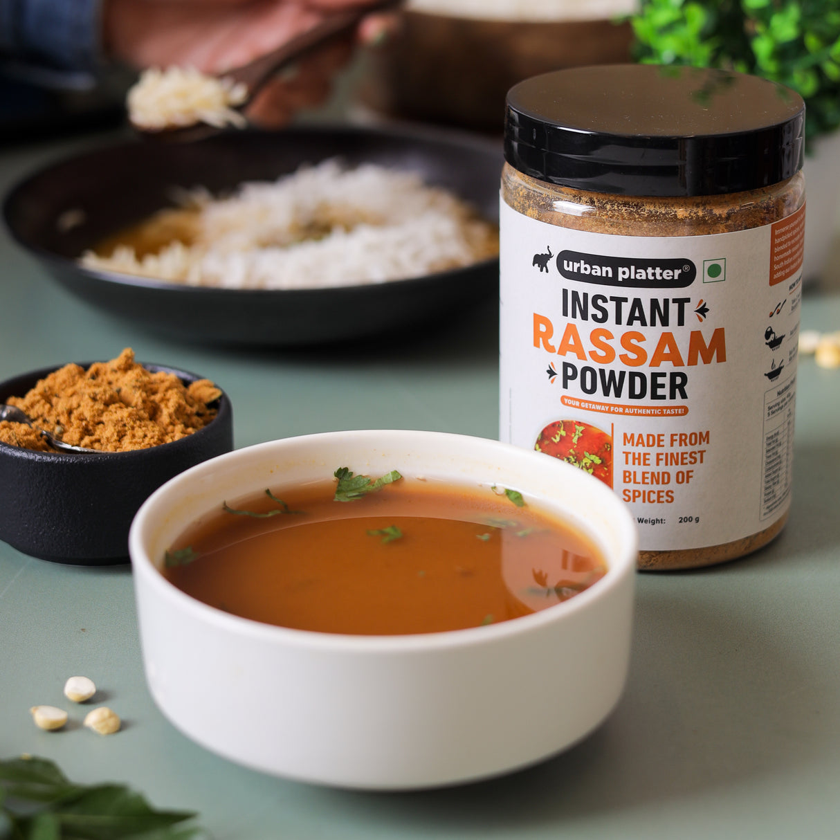 Urban Platter South Indian Style Instant Rassam Powder, 200g / 7oz [Spicy Lentil Soup, Just Add Water & Cook Rasam]