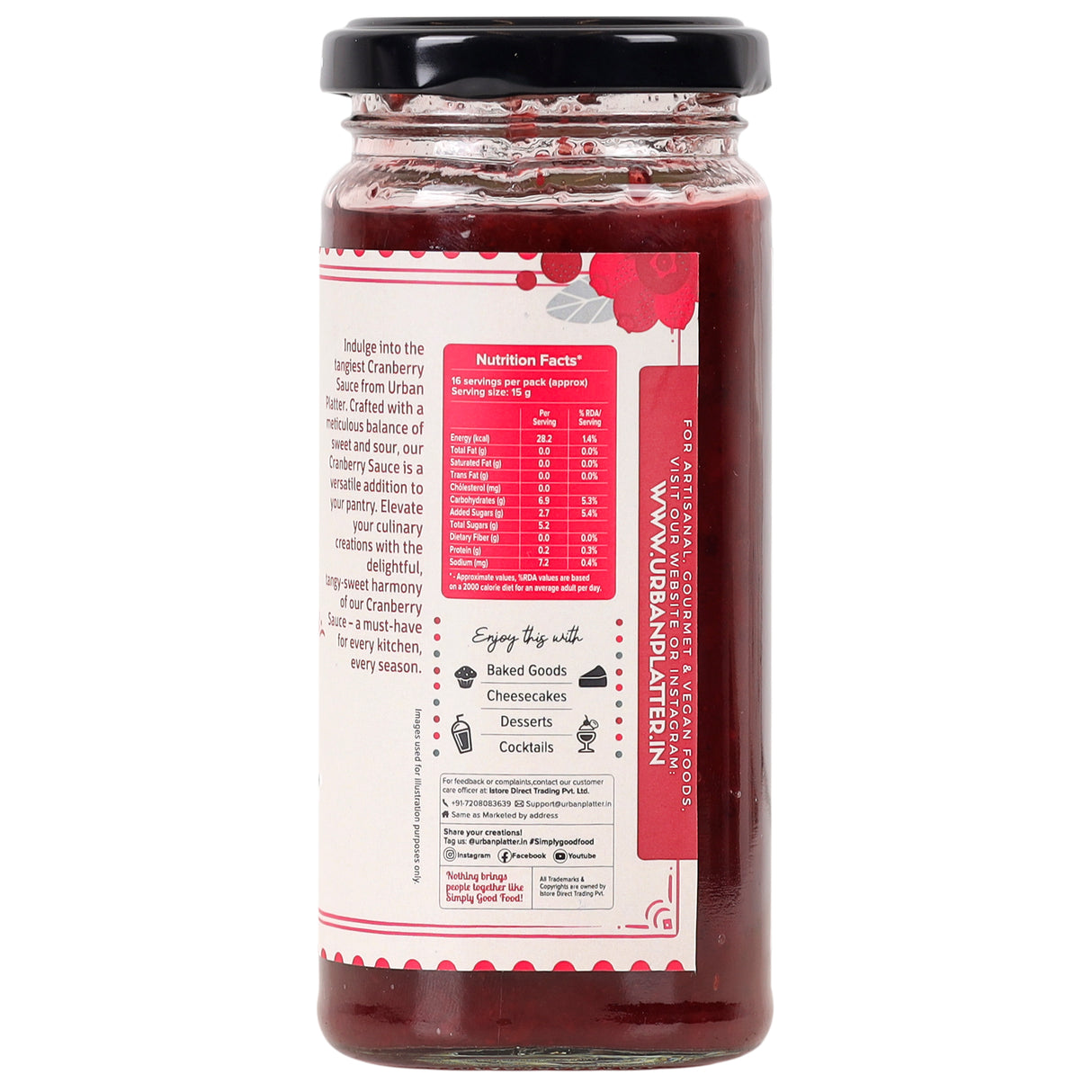 Urban Platter Cranberry Sauce, 250g