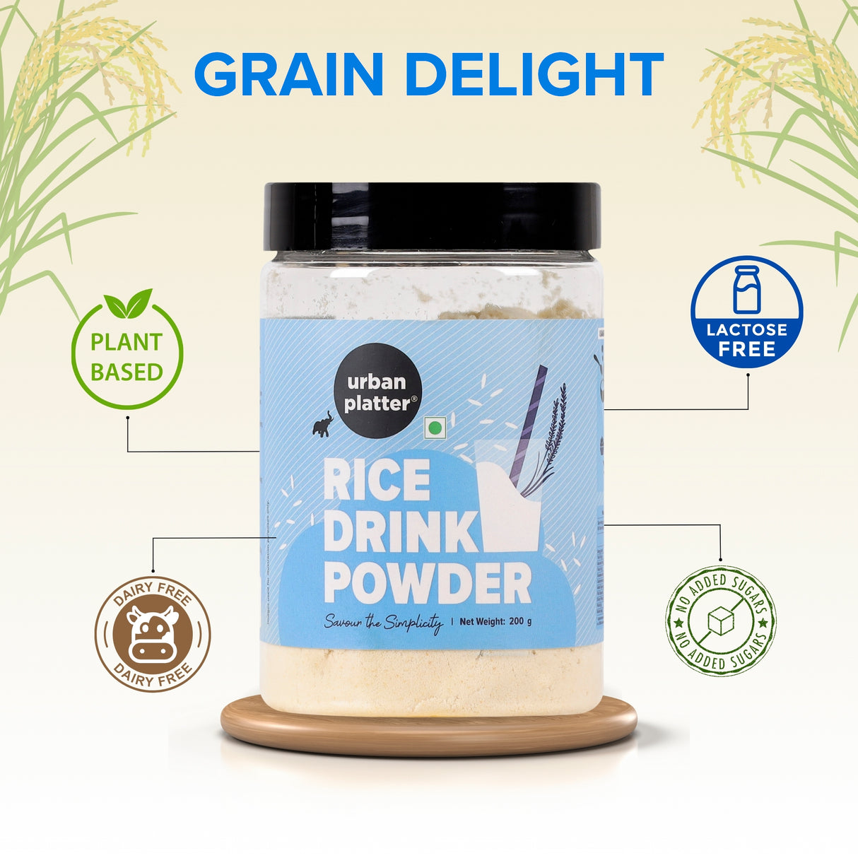 Urban Platter Rice Drink Powder, 200g / 7oz [Creamy, and Sweet Dairy-free Drink Alternative]