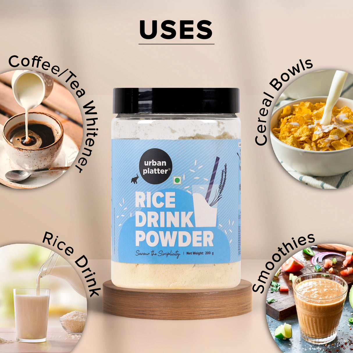 Urban Platter Rice Drink Powder, 200g / 7oz [Creamy, and Sweet Dairy-free Drink Alternative]