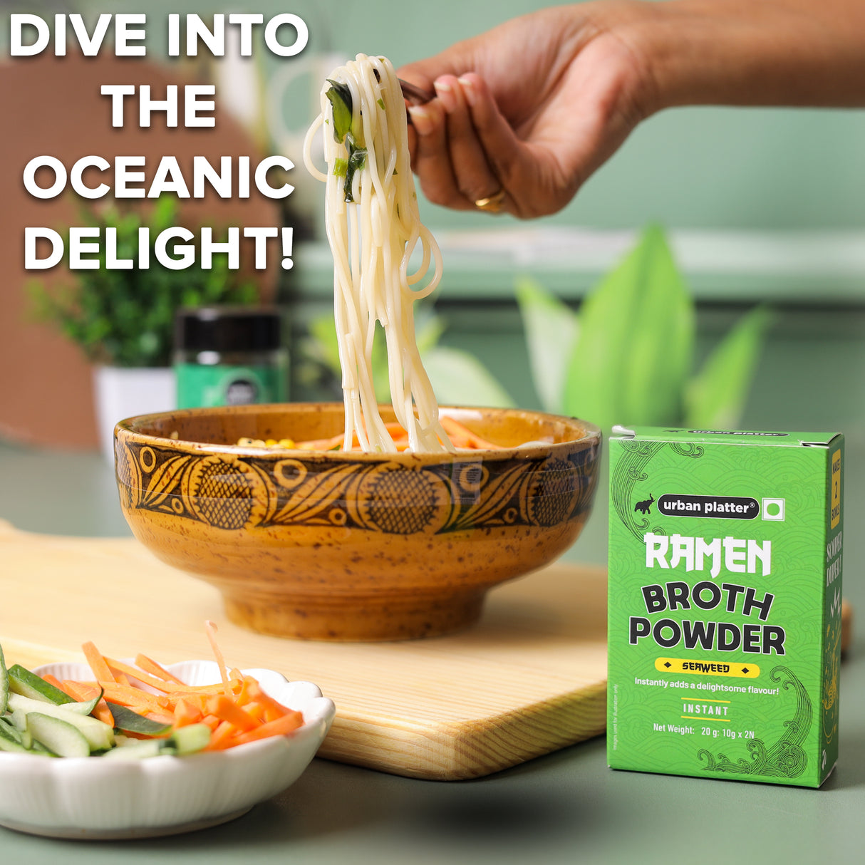 Urban Platter Seaweed Ramen Broth Powder, 10g x 2N (2 servings | Instant Ramen Broth Powder | Delectable Umami Flavour)