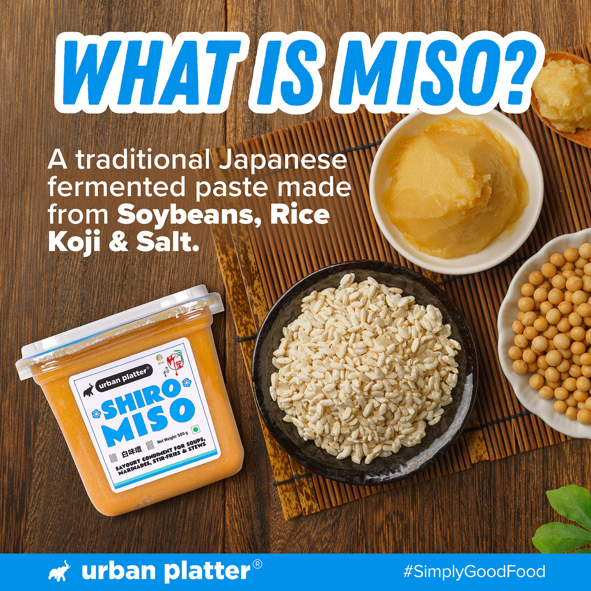 Urban Platter Shiro Miso, 500g (Light Miso Paste, Soy Based, Japanese Staple)