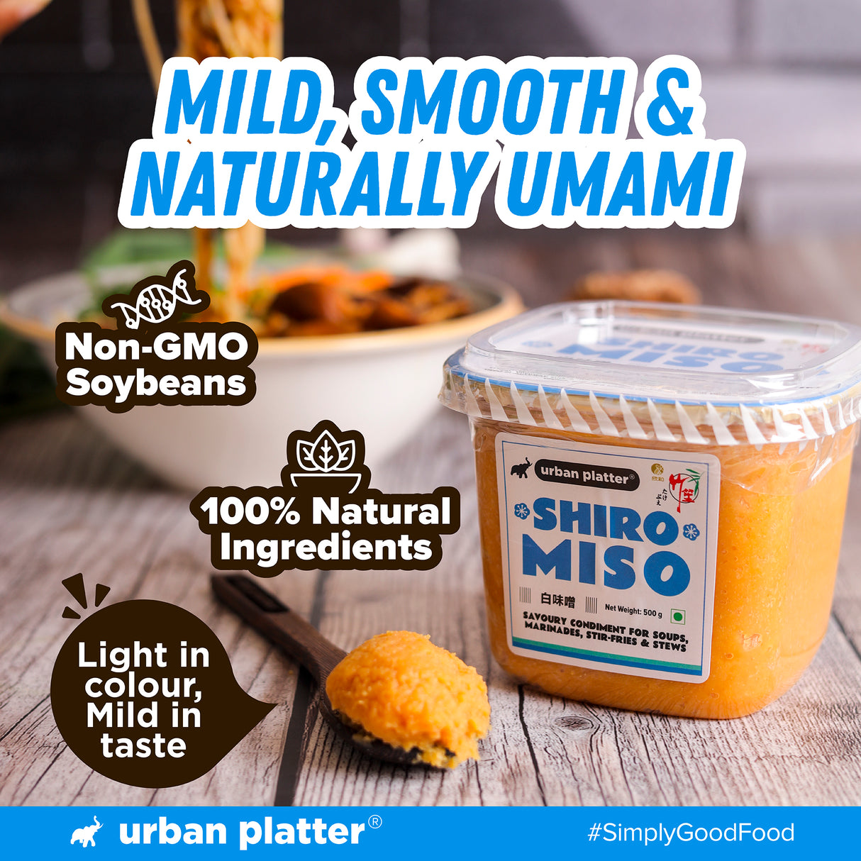 Urban Platter Shiro Miso, 500g (Light Miso Paste, Soy Based, Japanese Staple)