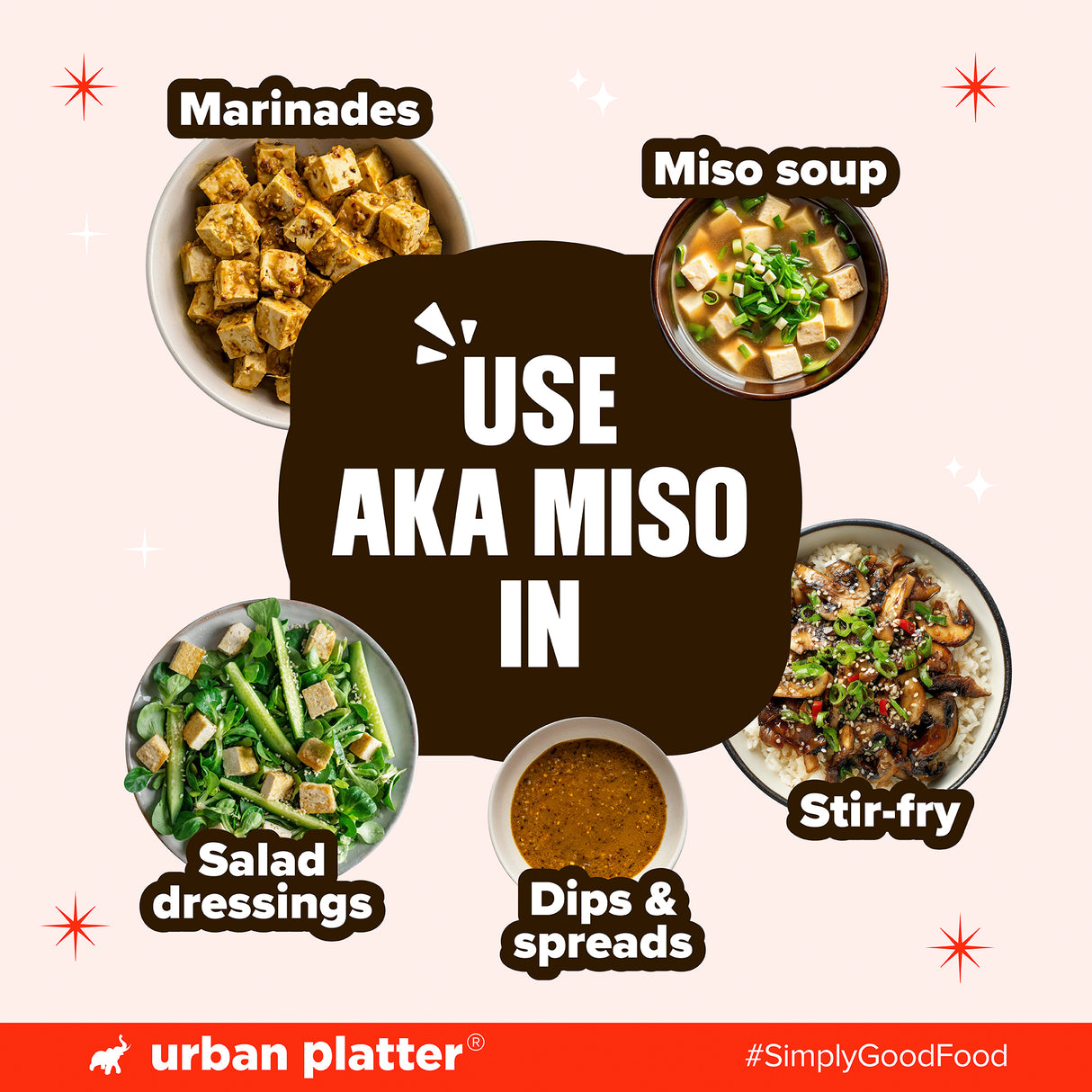 Urban Platter Aka Miso, 500g (Dark Miso | Strong Flavours | Soy Based | Japanese Staple)