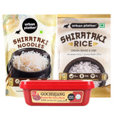 Urban Platter Shirataki Noodles, 270g + Shirataki Short-grain Rice, 220g + Classic Korean Gochujang, 170g (Combo pack)