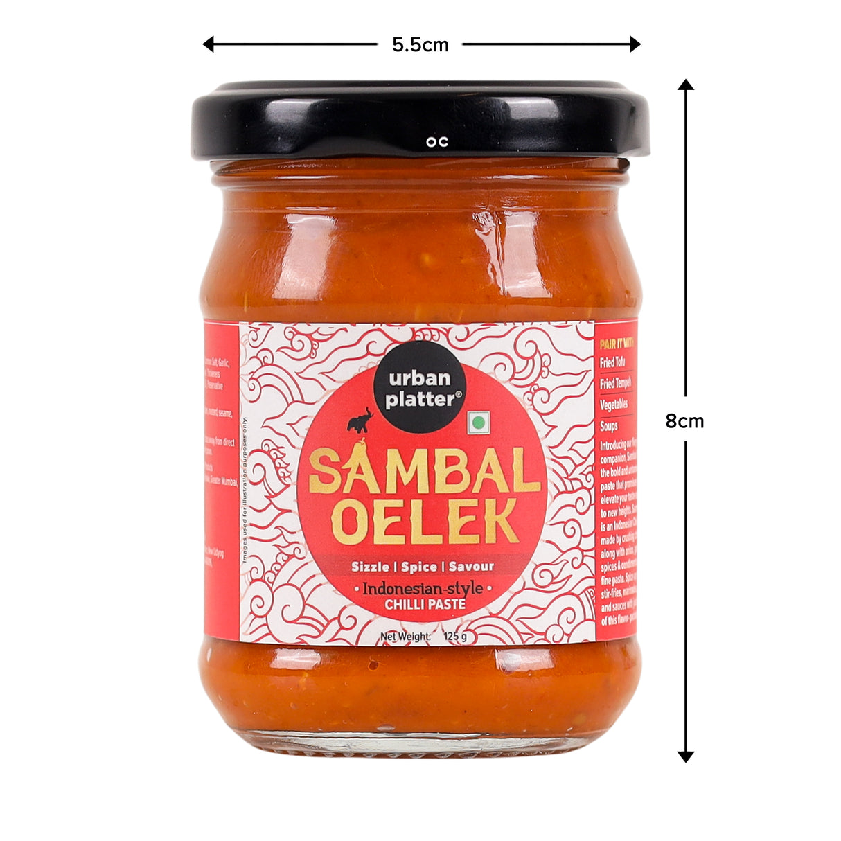 Urban Platter Sambal Oelek, 125g (Indonesian Style Chilli Paste | Hot Chili Paste)