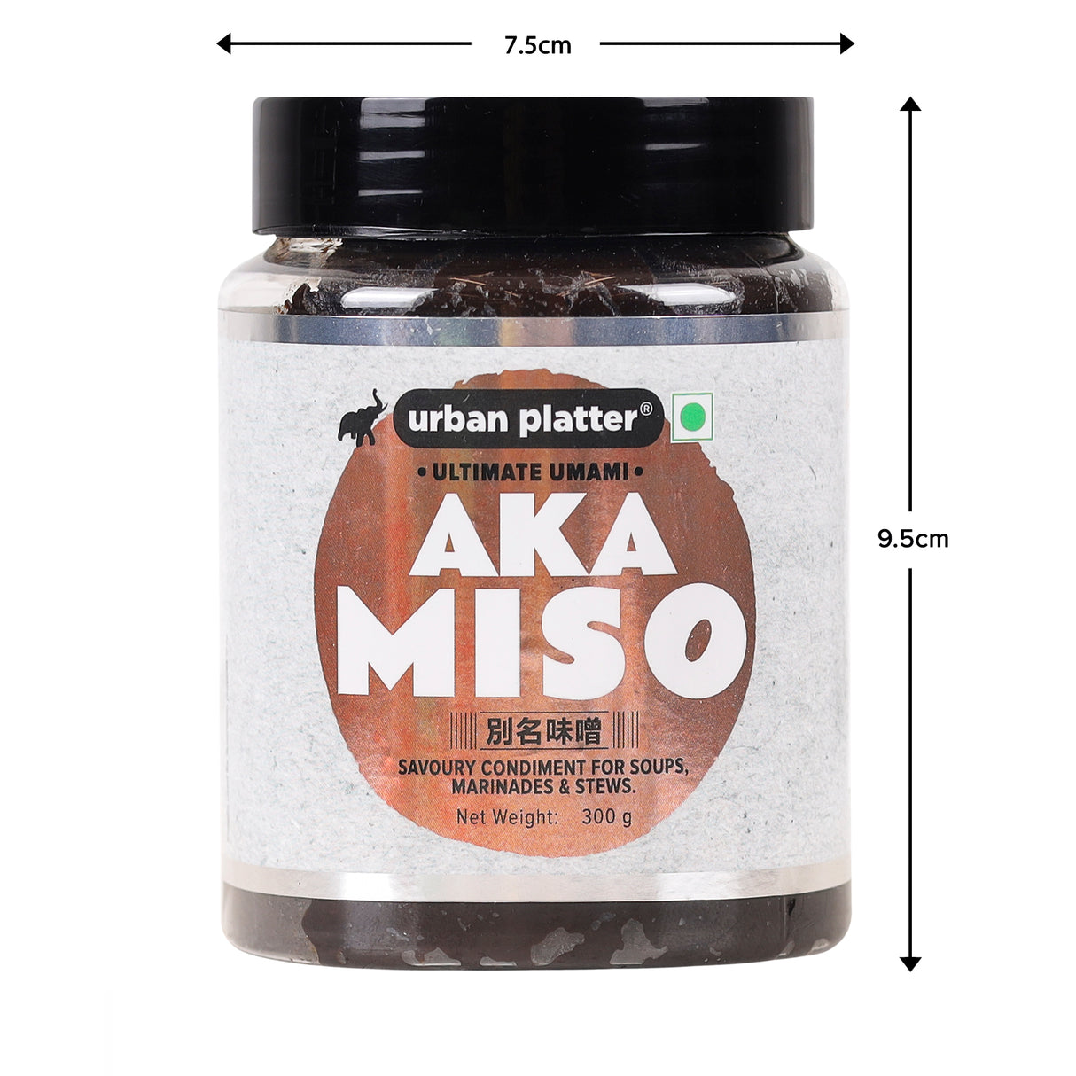 Urban Platter Aka Miso Paste, 300g Jar [Dark, Extra Matured, Soy-Based]