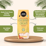 Urban Platter Unsweetened Coconut Cream, 250ml [ 23% Fat, Additive-Free, Made in India, 100% Pure & Thick, Clean Label]