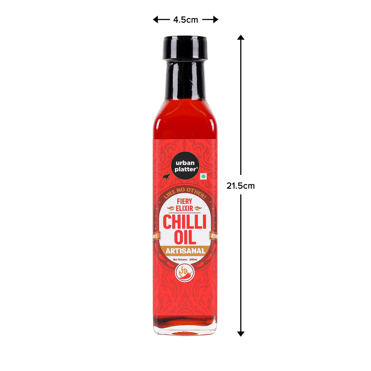 Urban Platter Chilli Oil, 240ml (Condiment, Hot and Spicy, Peppers and Spices Infused Oil, Add to pastas, pizzas, salads, soups)