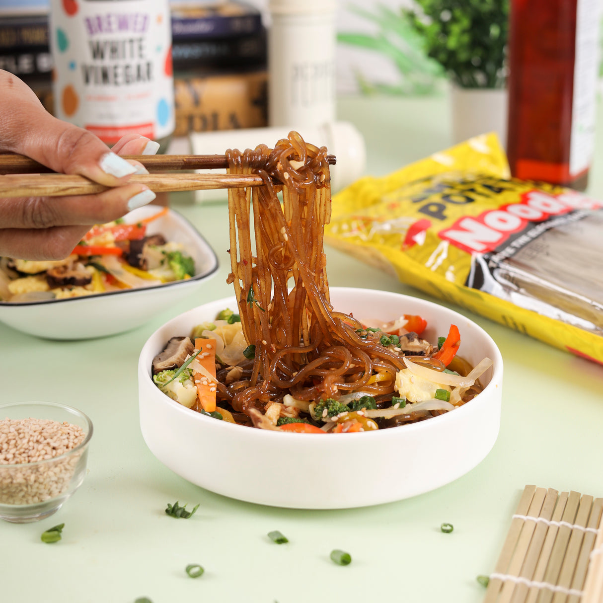 Urban Platter Sweet Potato Noodles (Dangmyeon), 300g (Korean Style Japchae Noodles| Glass Noodles | Additive Free | Gluten Free)