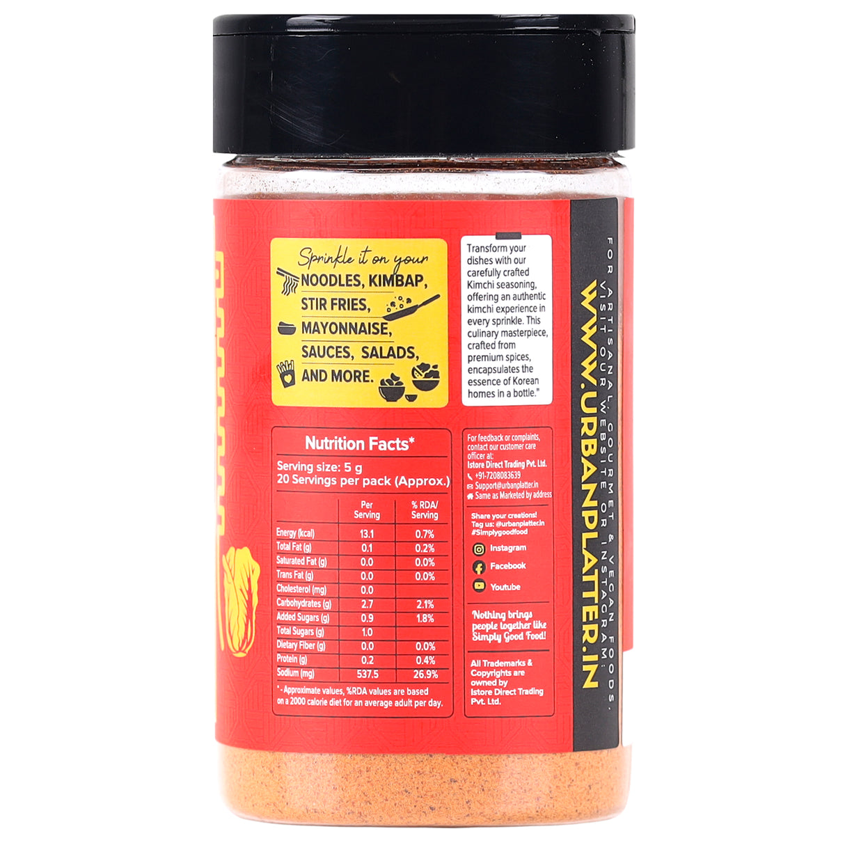 Urban Platter Korean Kimchi Seasoning, 100g (Plant-Based | Authentic Kimchi-Inspired | Signature Korean-Style Flavour) - product image 3