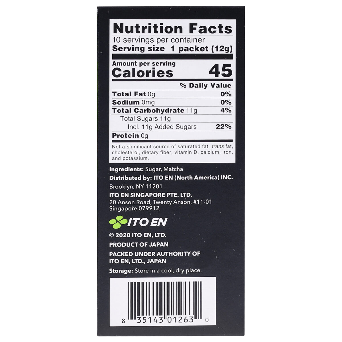 ITO EN Premium Japanese Sweet Matcha Green Tea, 120g (10 Serve Sachets | Sweetened Green Tea Powder | Japans No.1 Green Tea Brand | Serve Hot or Cold)