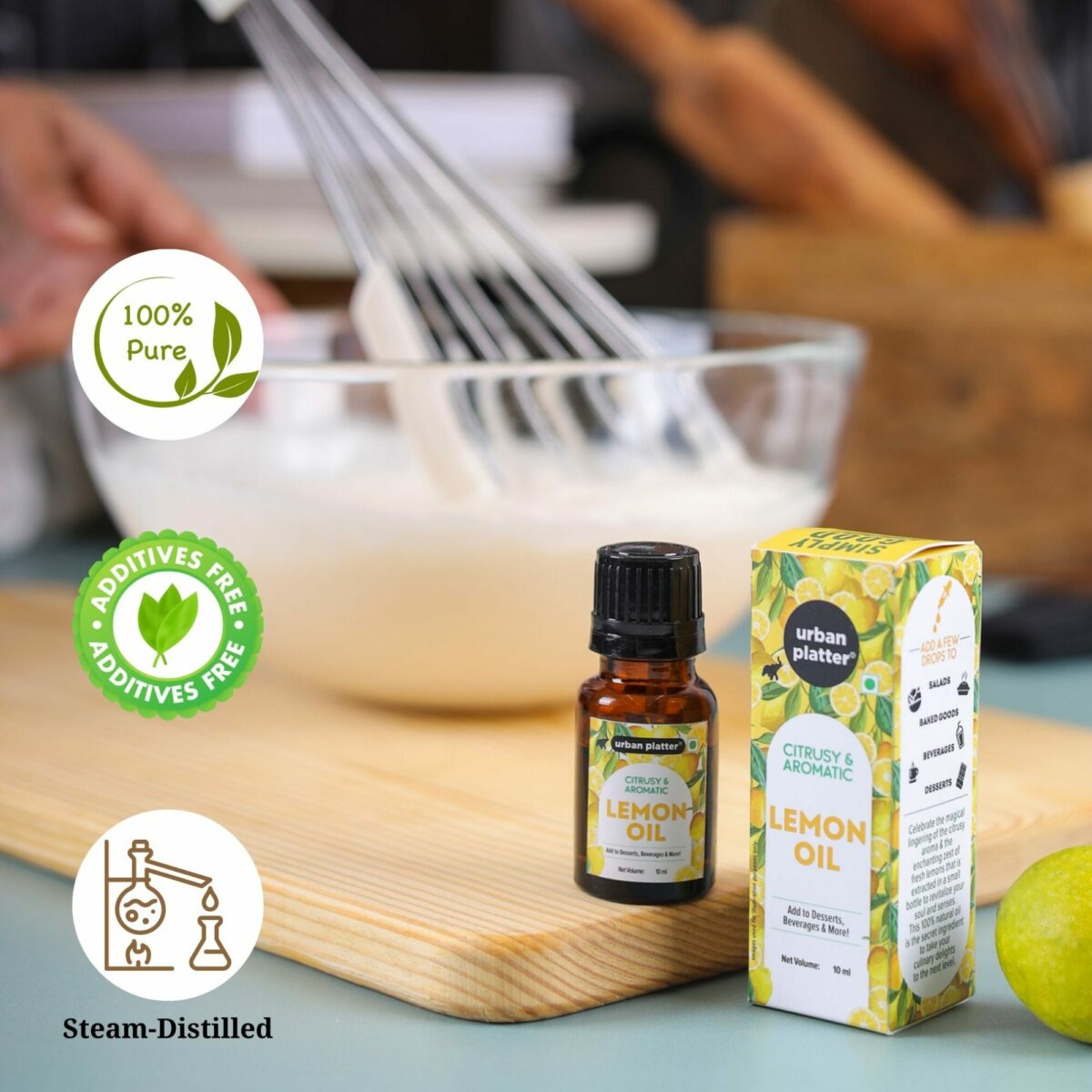 Urban Platter Lemon Oil, 10ml (For Cooking | 100% Pure | Strong Aroma | Refreshing Flavour)