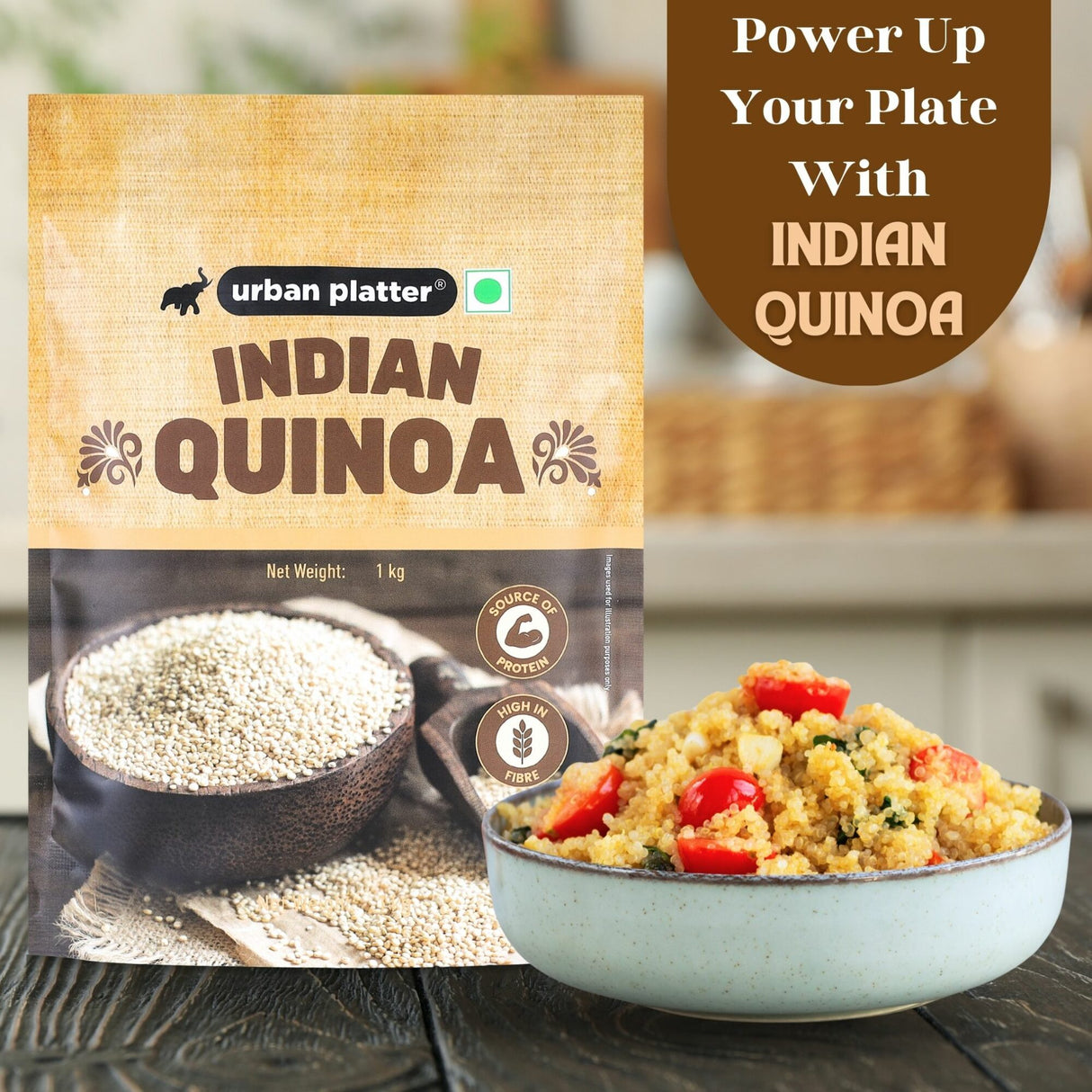 Urban Platter Whole White Indian Quinoa Grain, 1Kg