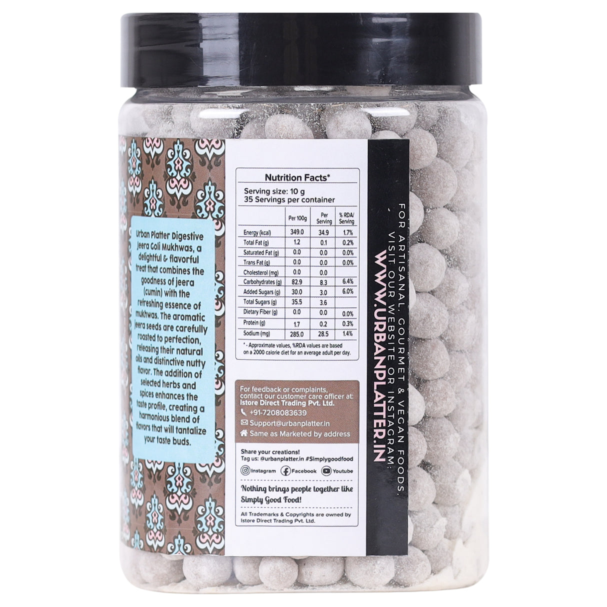 Urban Platter Digestive Jeera Goli Mukhwas, 350g [Mouth Freshener, Digestive, After-Meal Snack]